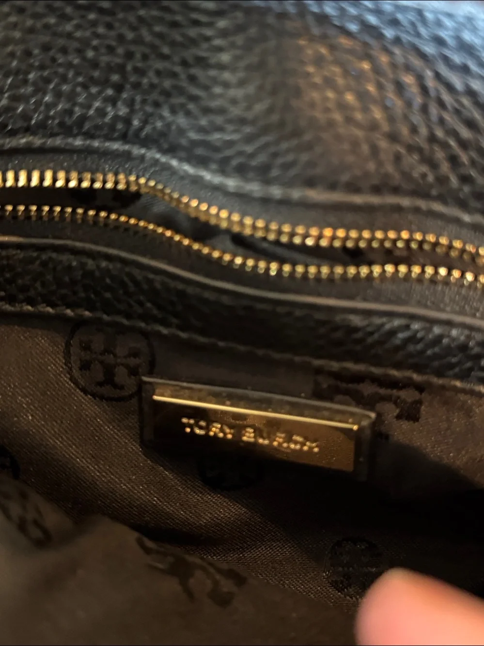 Tory Burch Black Crossbody Bag with Gold Logo